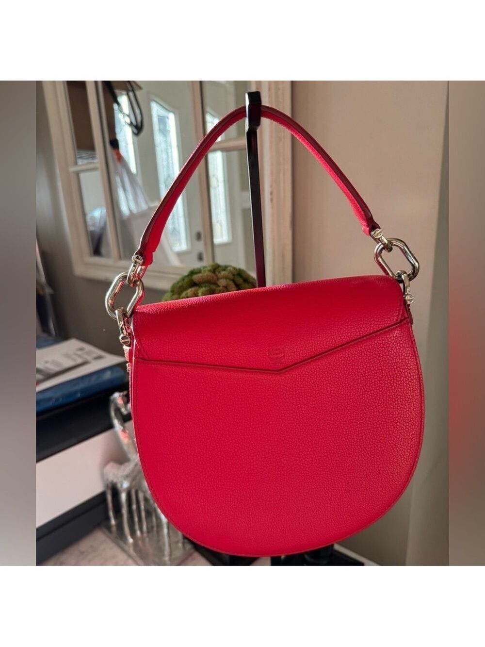 MCM Patricia Shoulder Bag with Top Handle Color block pattern - Red/Coral - EUC - Picture 2 of 11